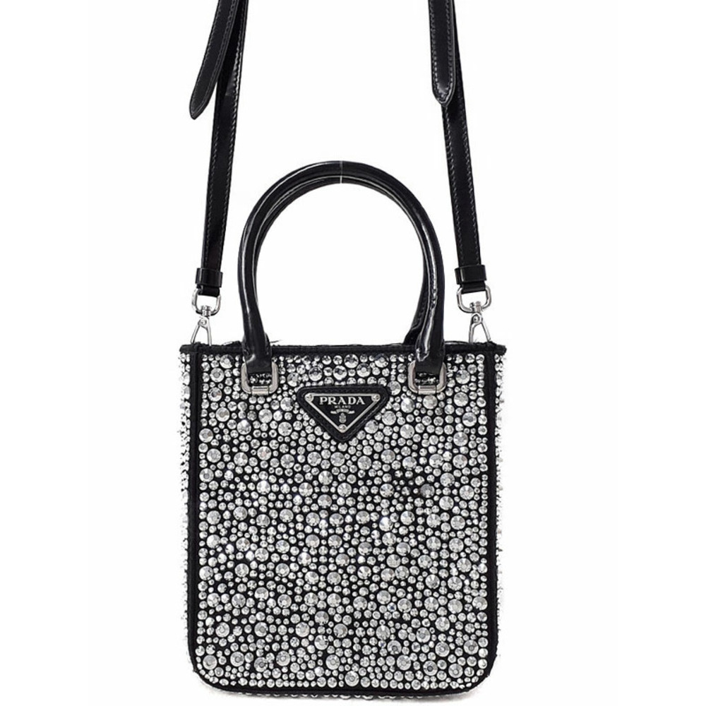 Prada Crystal Satin Tote Bag - Picture 1 of 9